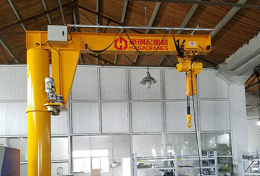 豪鋼起重機為蘇州太易檢測定制1噸懸臂起重機